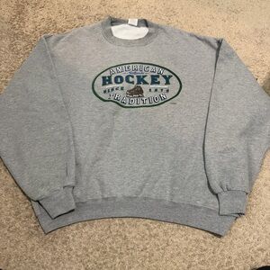 Vintage Jerzees American Hockey Tradition Crewneck Sweatshirt XL Grey